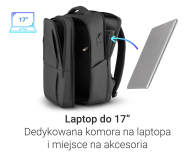 Silver Monkey Plecak na laptopa Smart TripPack XL 17" - 1507711 - zdjęcie 4